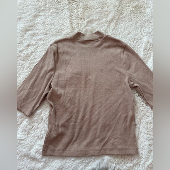 Express One Eleven Women's Crop Top High Neck Beige Size Large - Picture 2 of 4